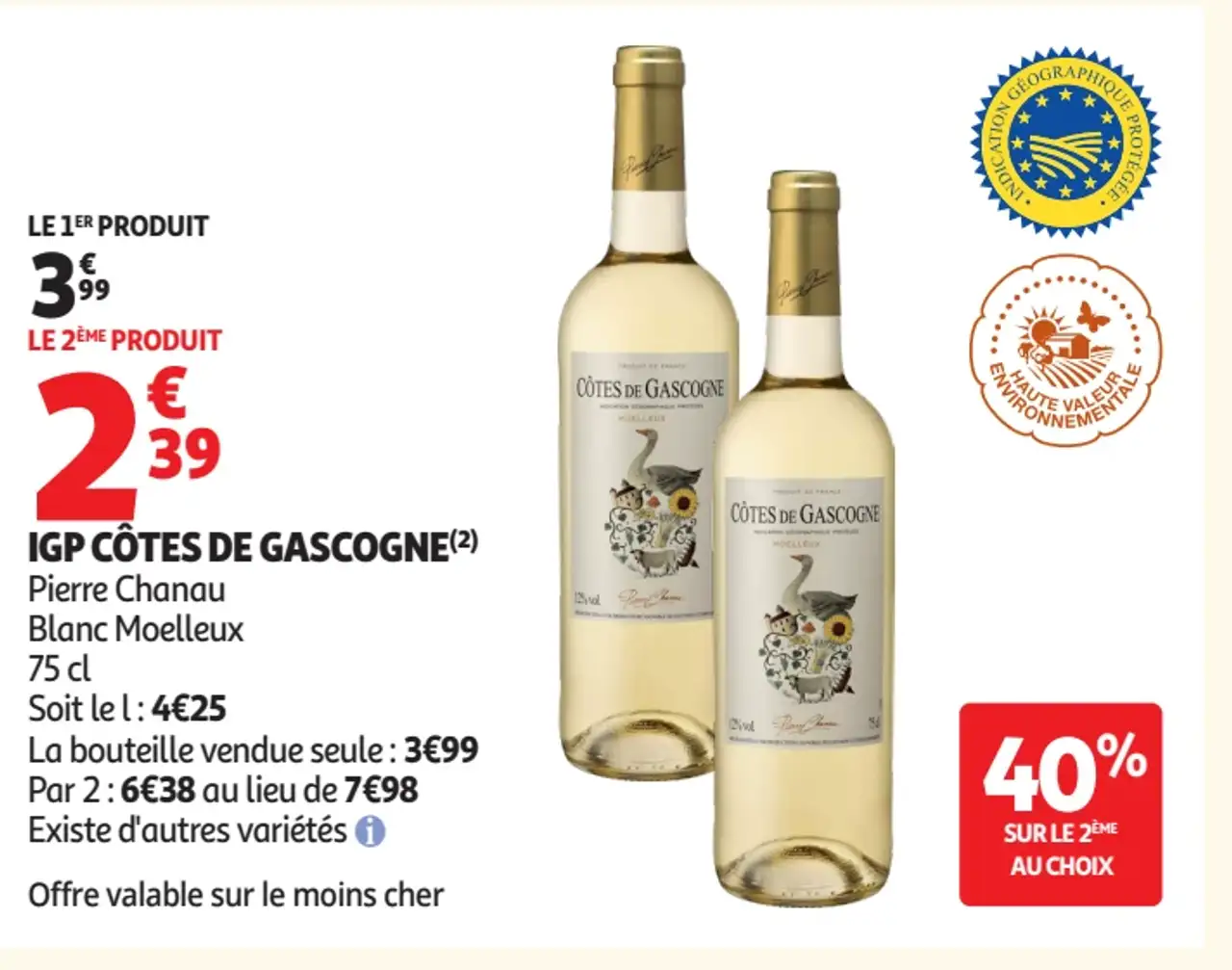 IGP Côtes de Gascogne Pierre Chanau Blanc Moelleux
