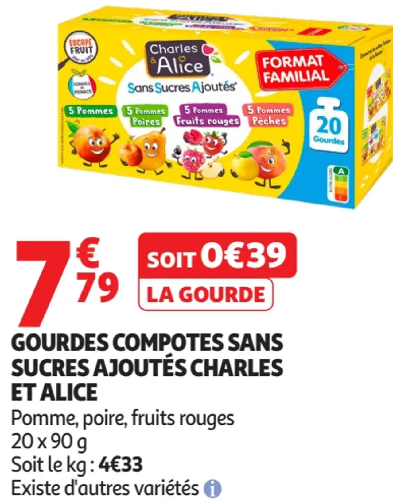 Gourdes Compotes Sans Sucres Ajoutés Charles et Alice