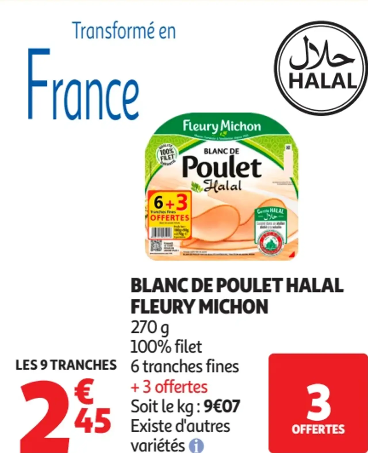 Blanc de Poulet Halal Fleury Michon