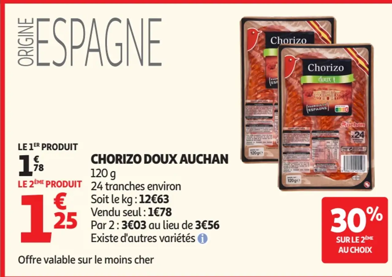 Chorizo Doux Auchan