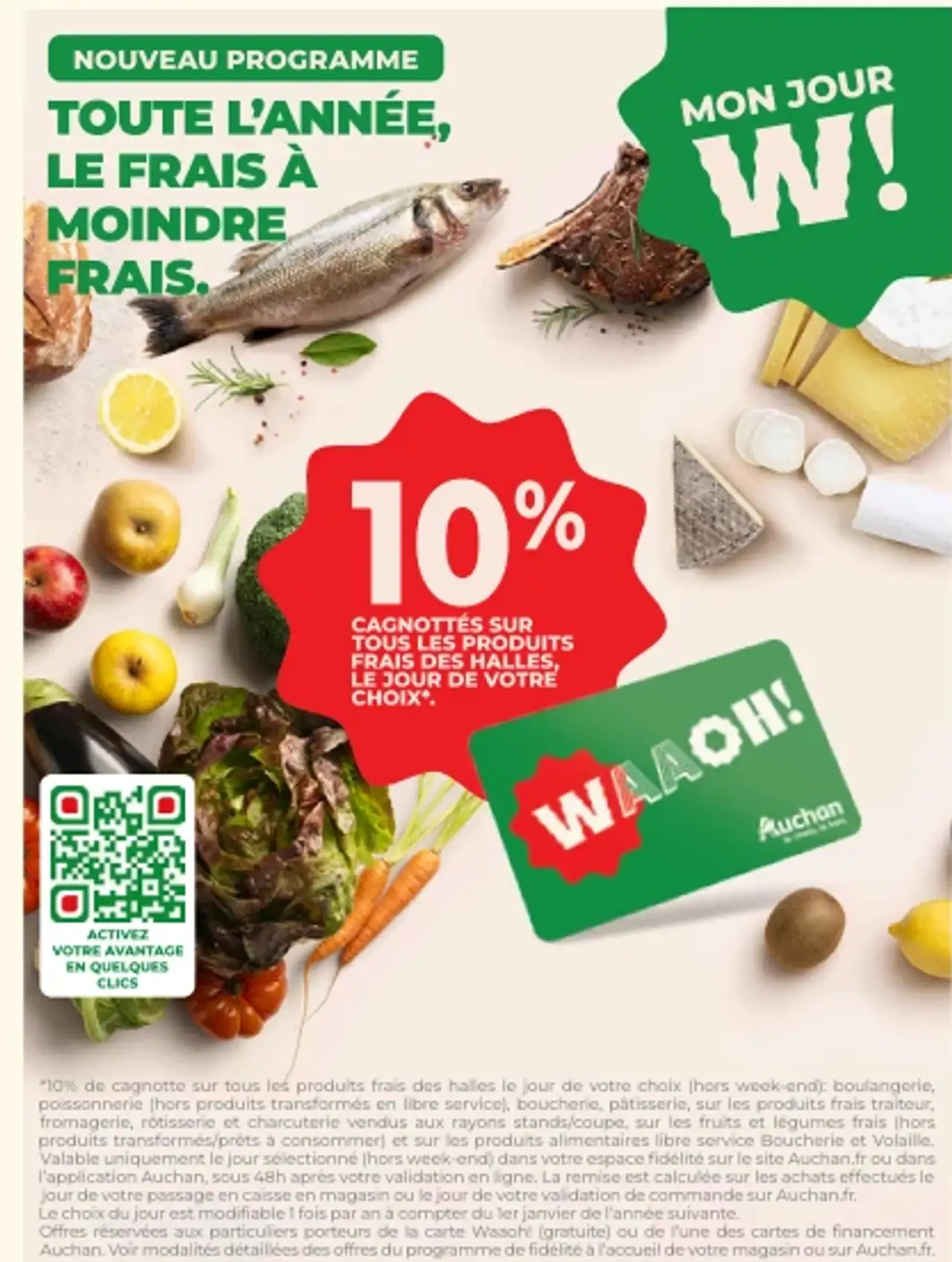 Offre de fidélité 10% cagnottés sur tous les produits frais des halles