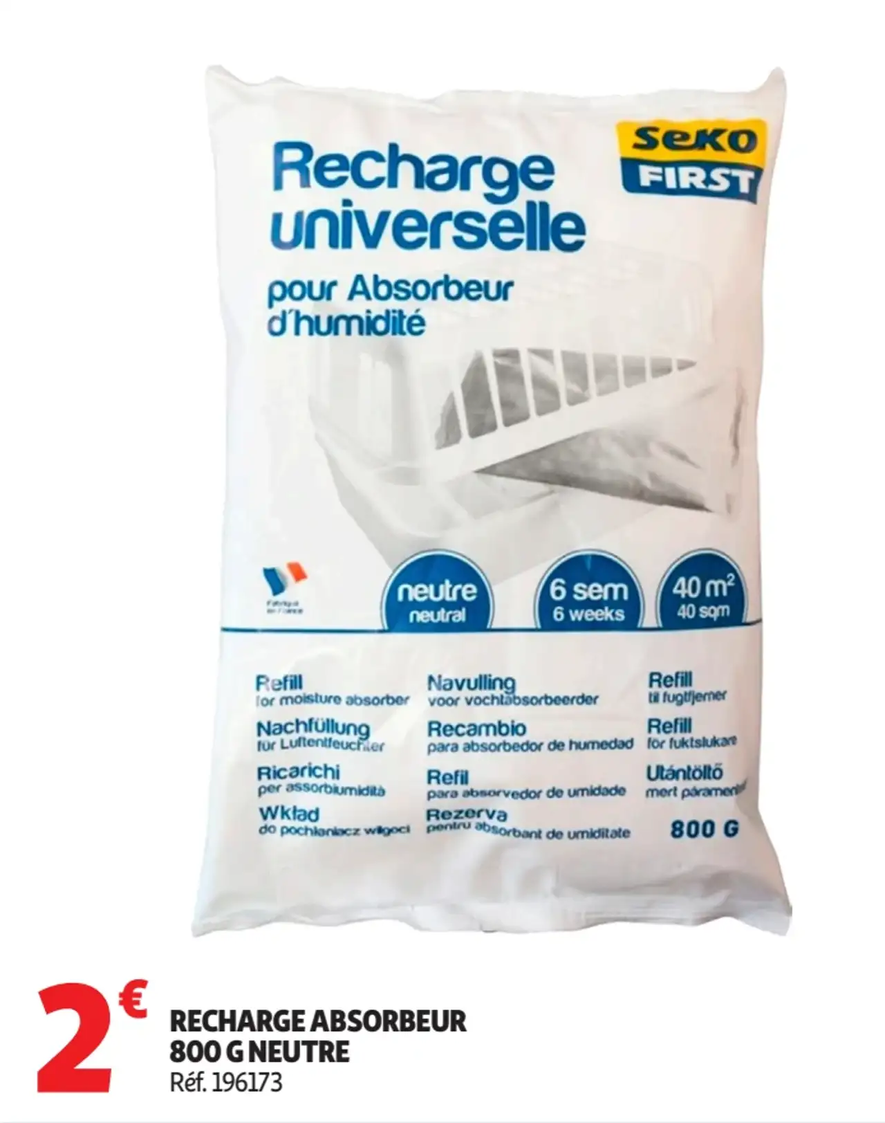 Recharge absorbeur 800 g neutre Seko First