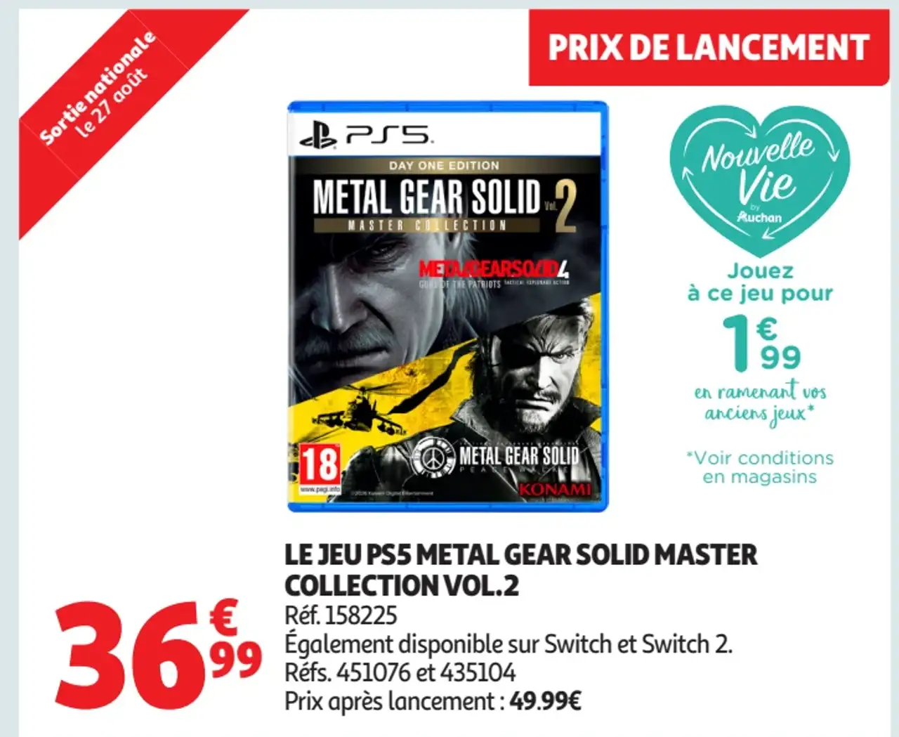 Le jeu PS5 Metal Gear Solid Master Collection Vol.2