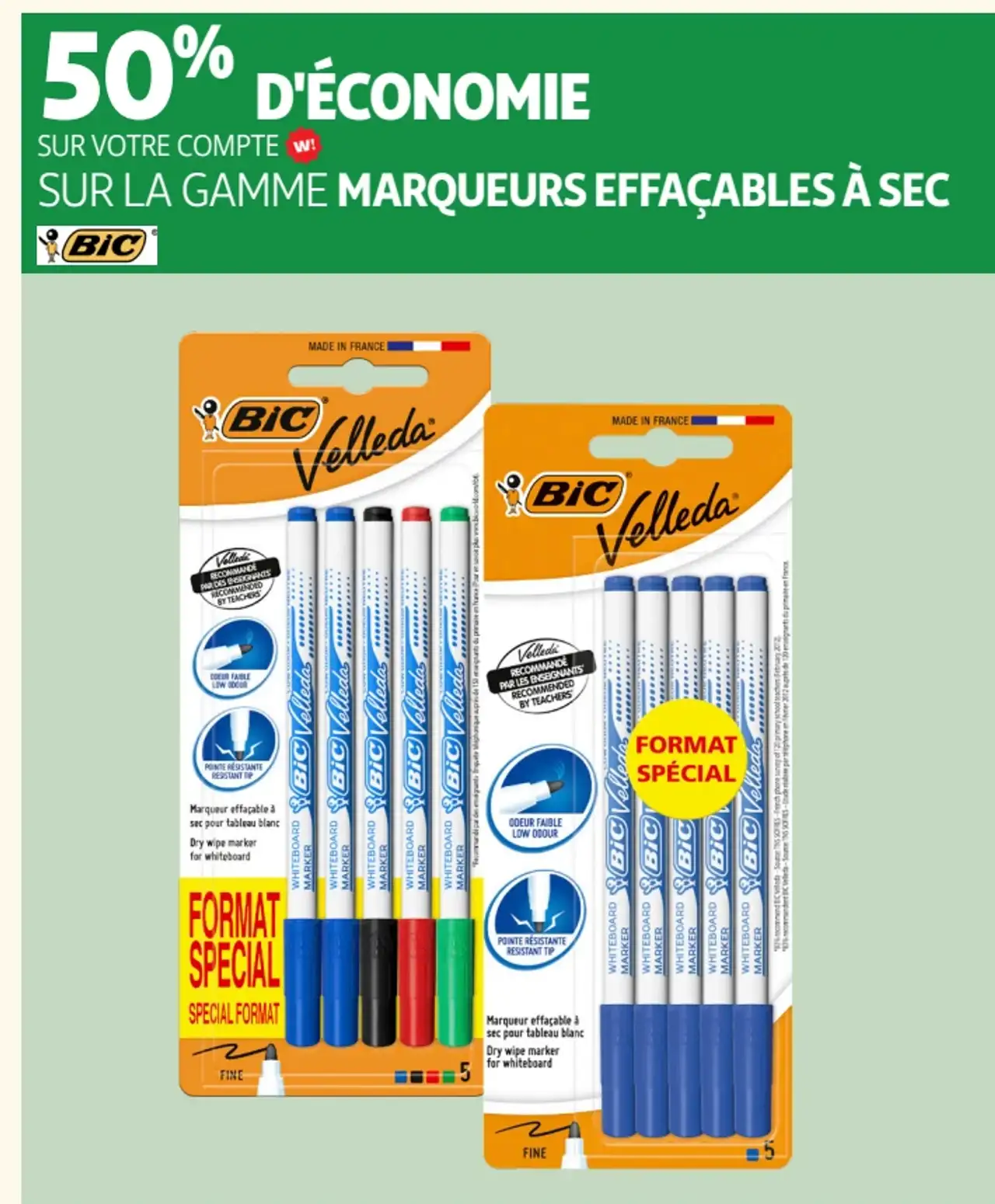 Marqueurs effaçables à sec Bic Velleda