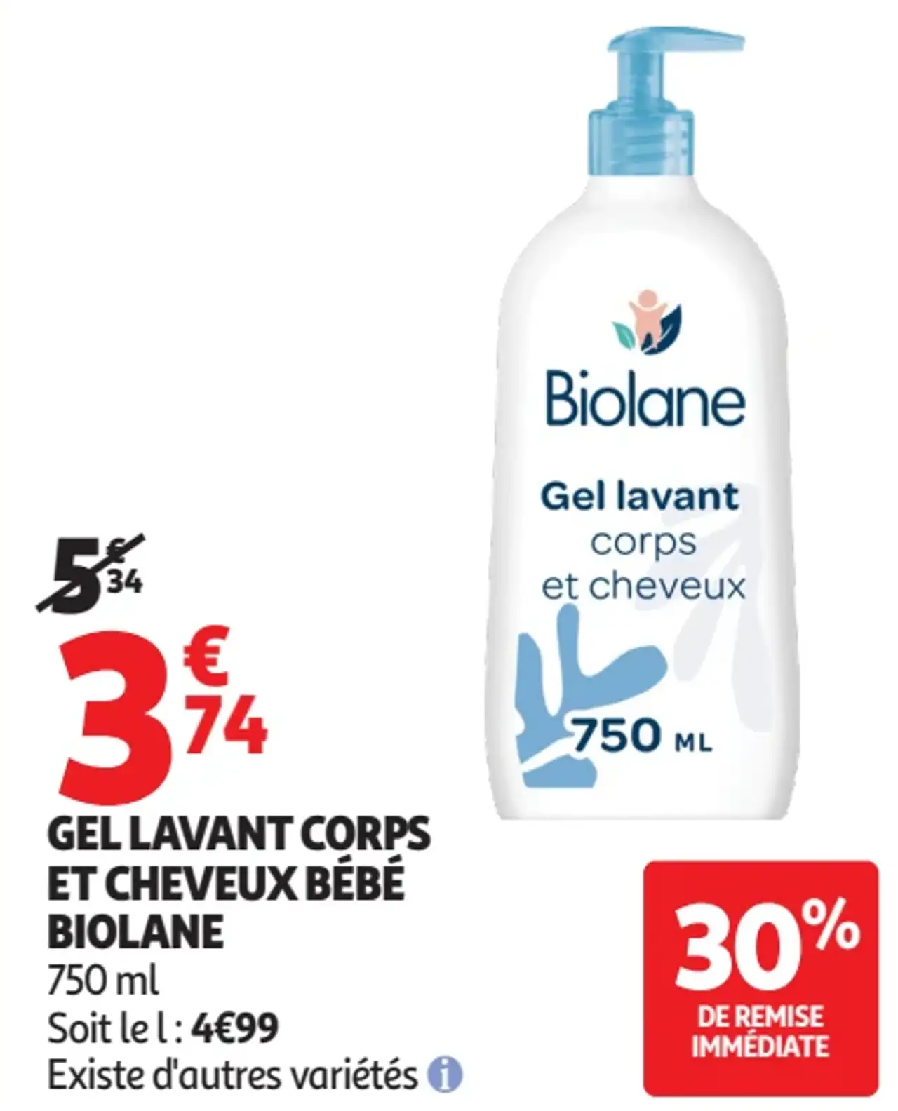 Biolane Gel lavant corps et cheveux bébé 750 ml