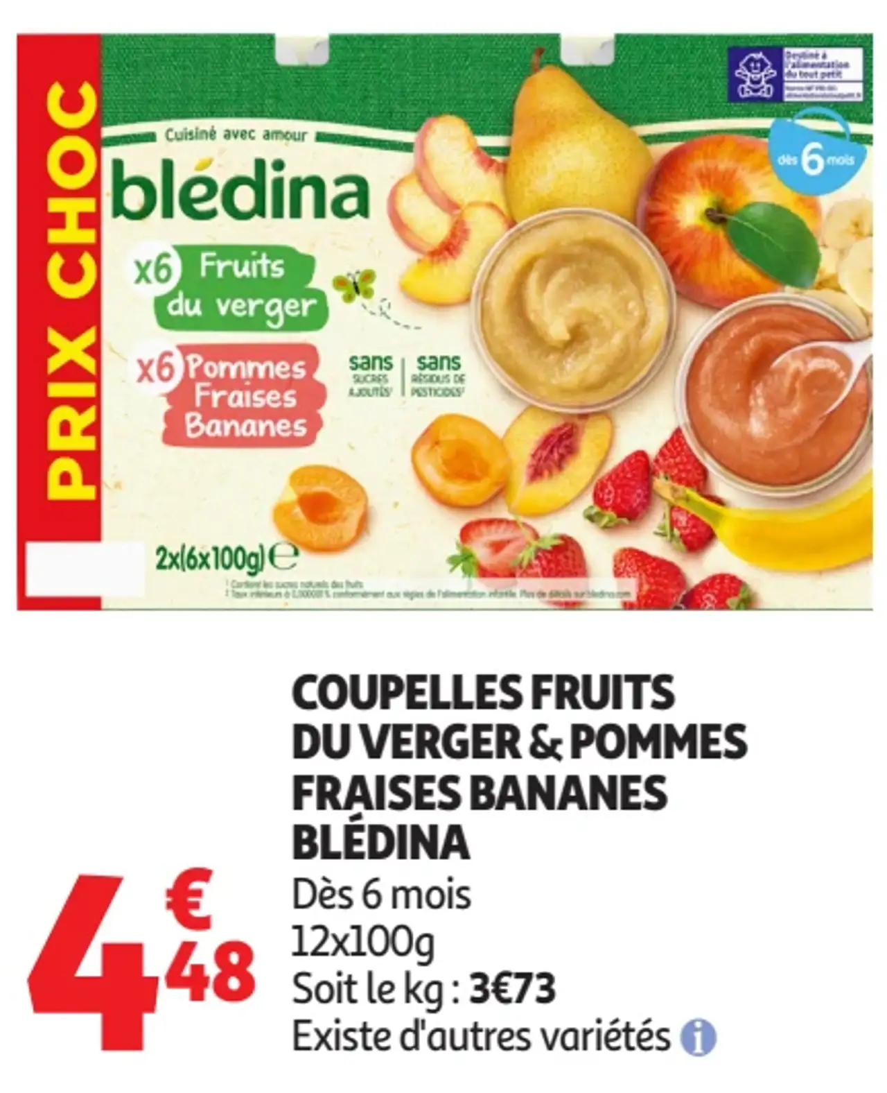 Coupelles Fruits du Verger & Pommes Fraises Bananes Blédina