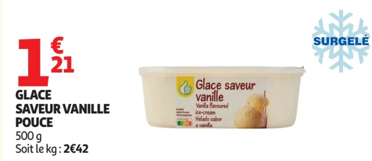 Glace saveur vanille Pouce