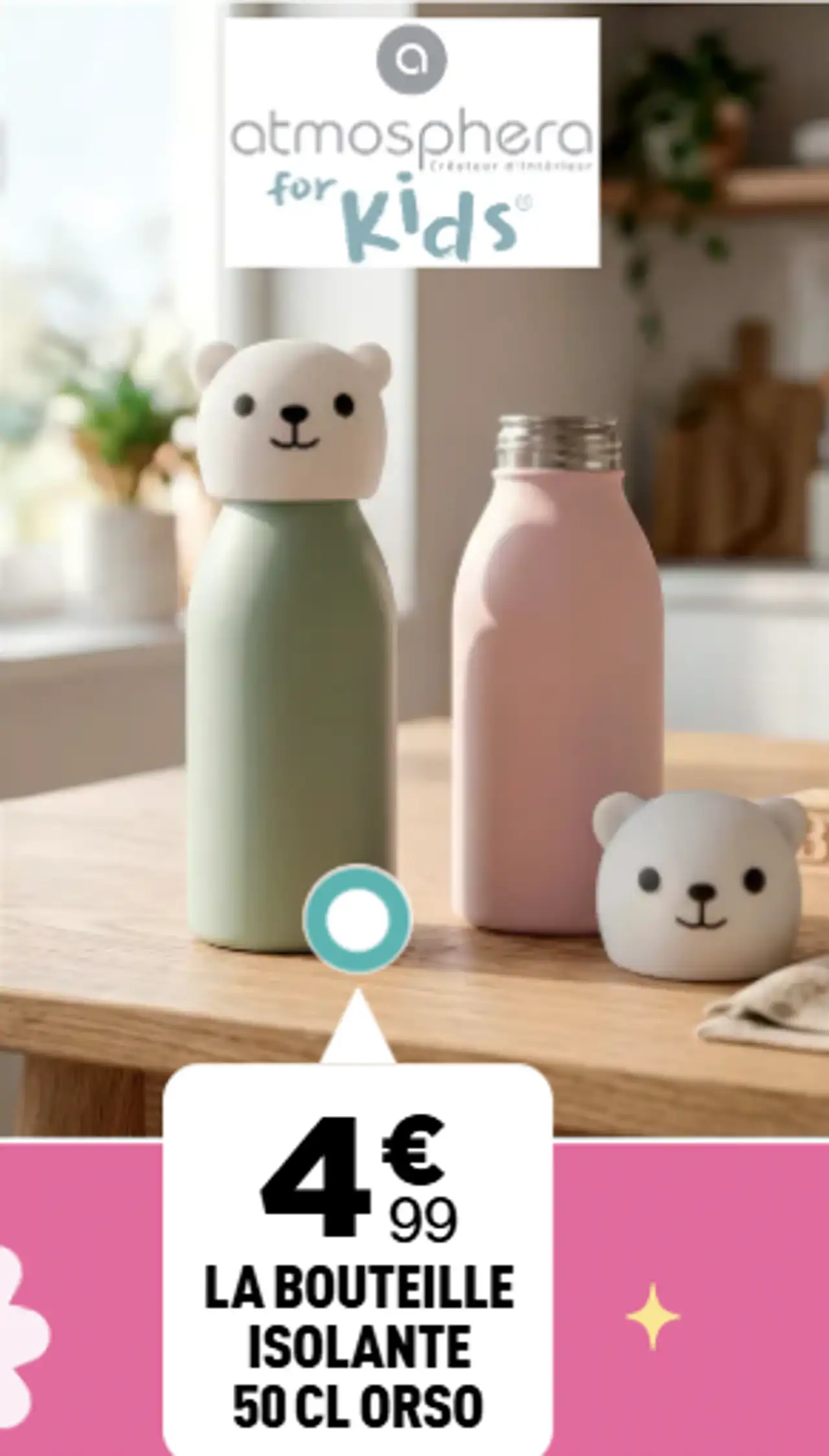 La bouteille isolante 50 cl Orso Atmosphera for Kids