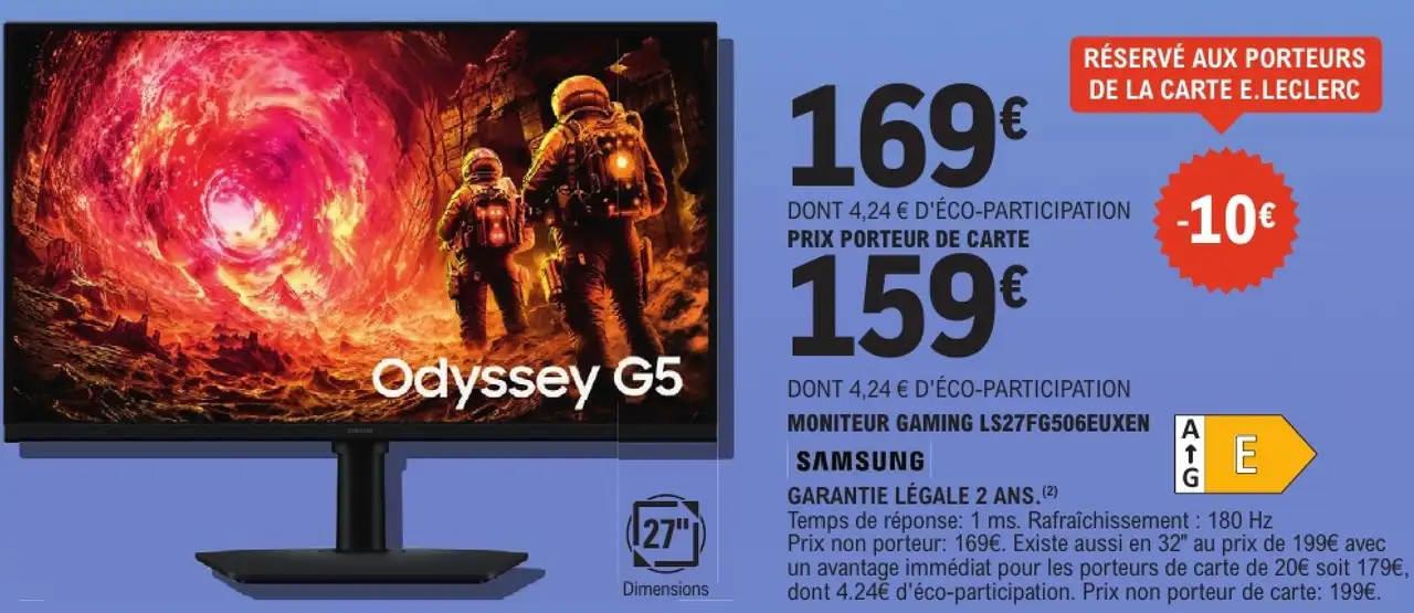 Moniteur Gaming Samsung Odyssey G5 LS27FG506EUXEN 27"