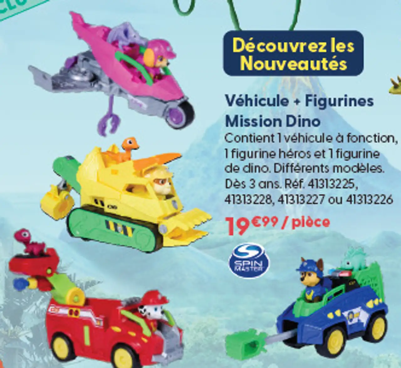 Véhicule + Figurines Mission Dino La Pat' Patrouille