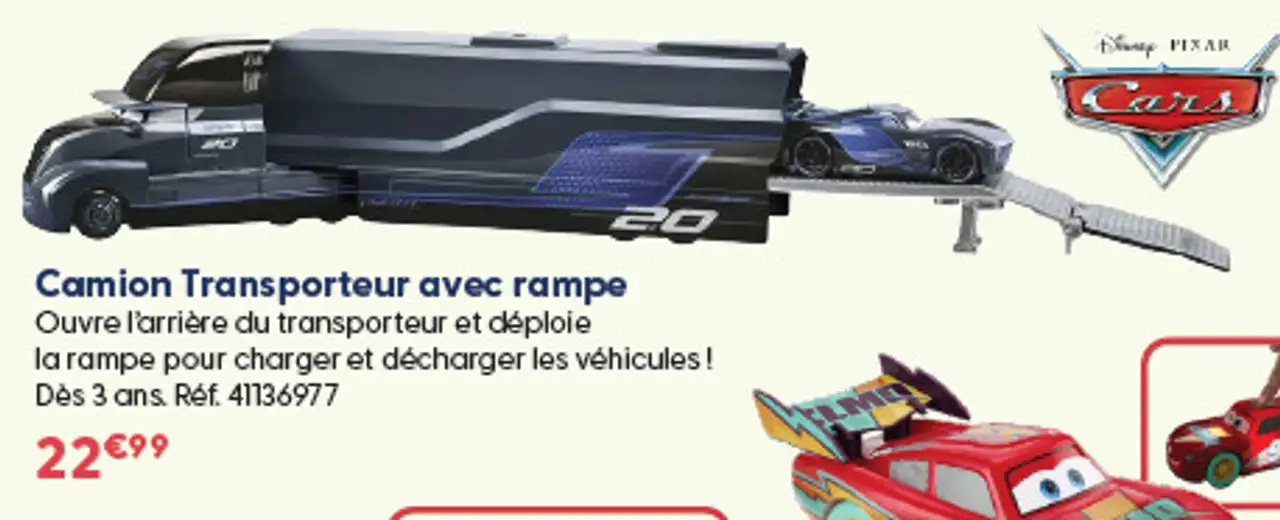 Camion Transporteur avec rampe Disney Pixar Cars