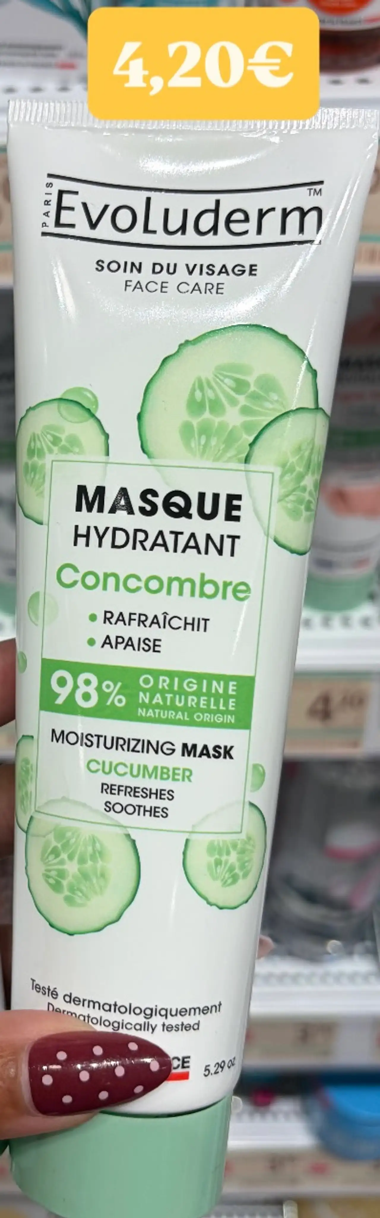 Evoluderm Soin du Visage Masque Hydratant Concombre