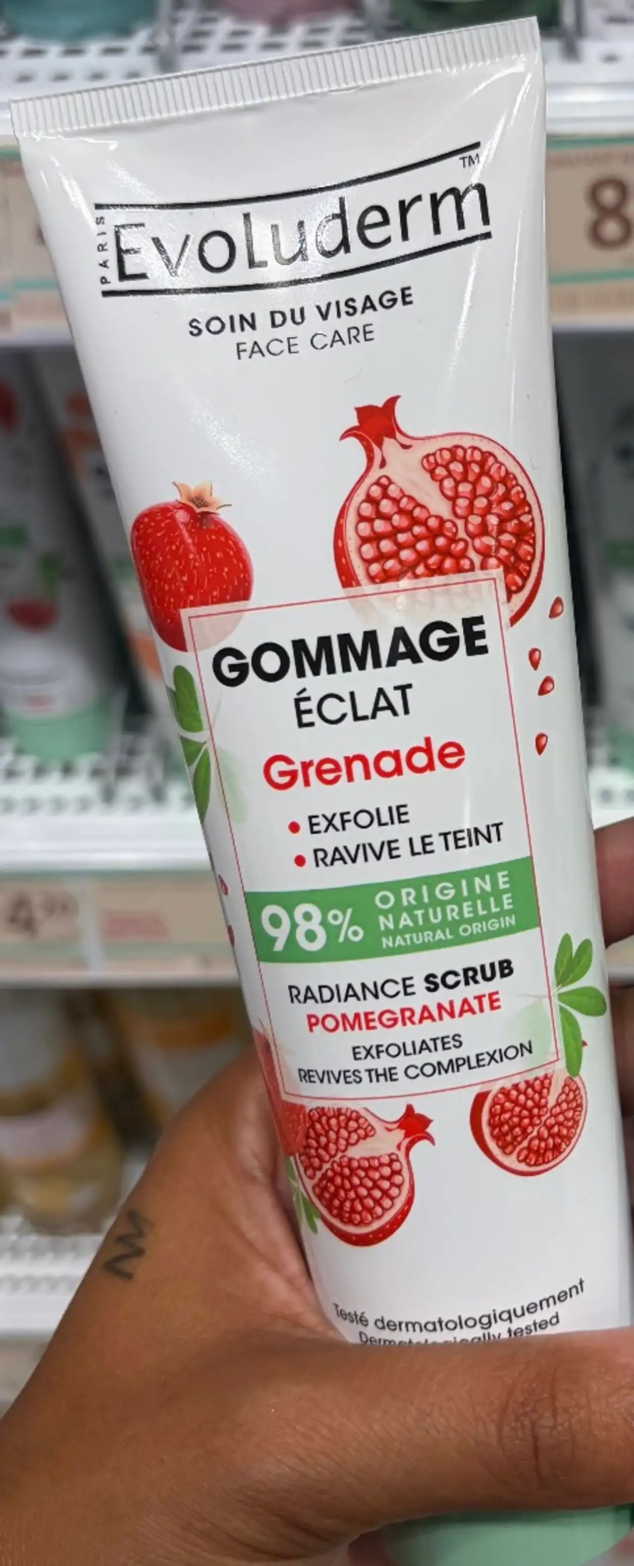 Evoluderm Soin du Visage Gommage Éclat Grenade