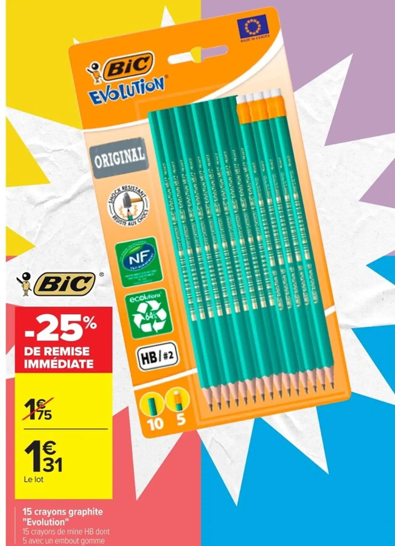 Bic 15 crayons graphite "Evolution"