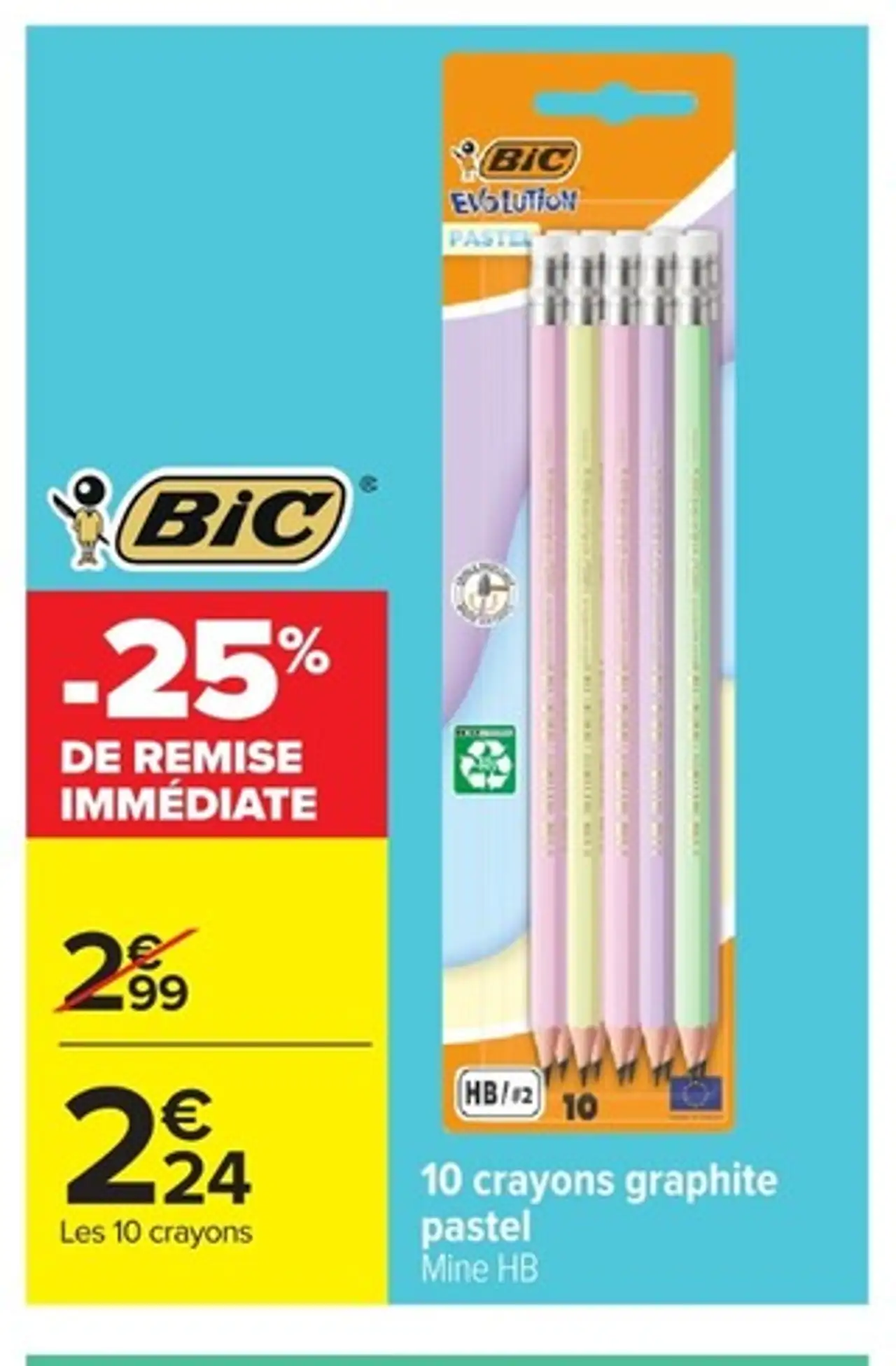 Bic 10 crayons graphite pastel "Evolution"
