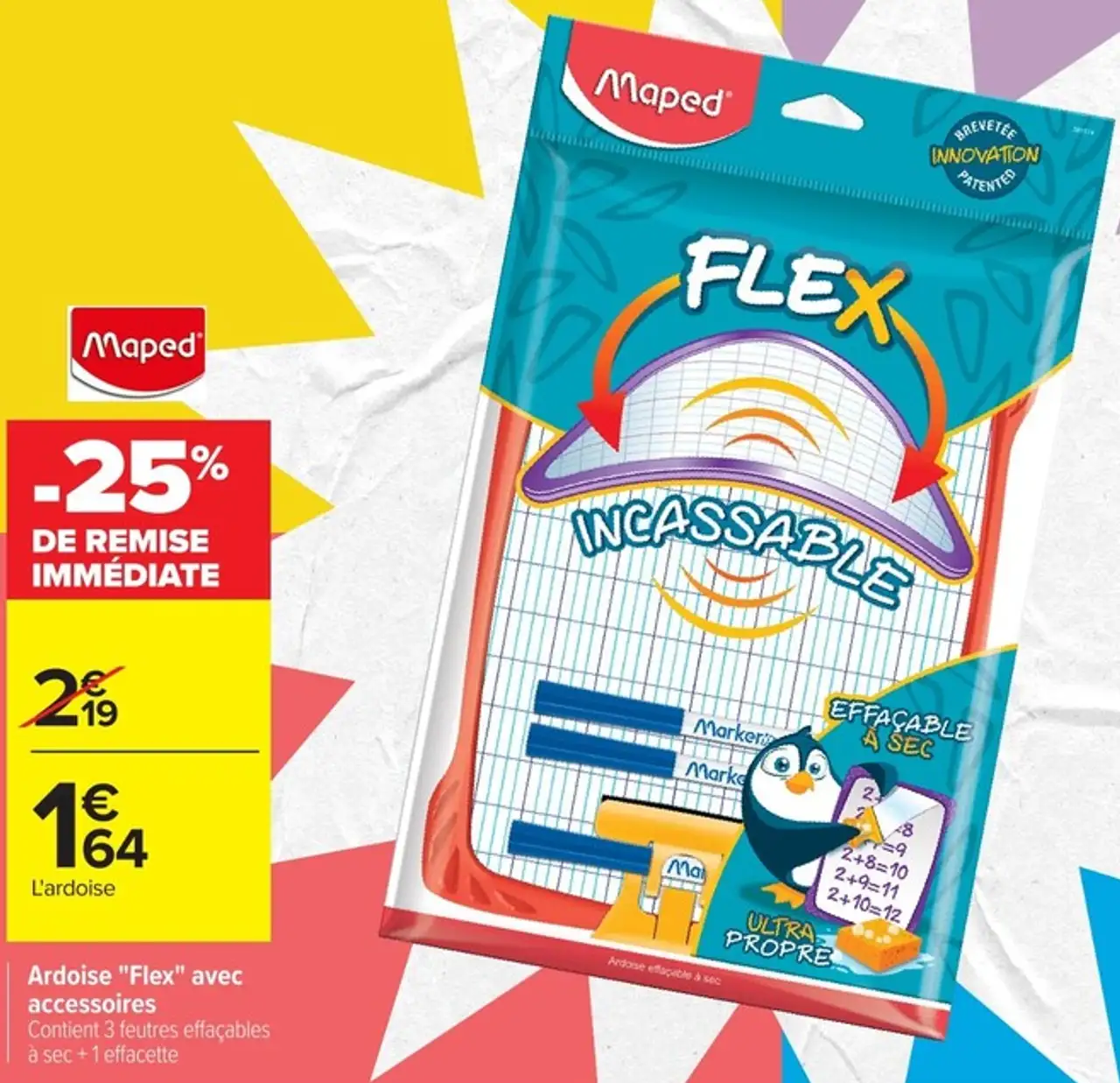 Ardoise "Flex" avec accessoires Maped