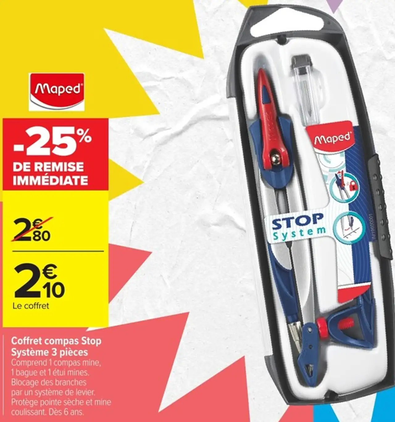 Maped Coffret compas Stop Système 3 pièces
