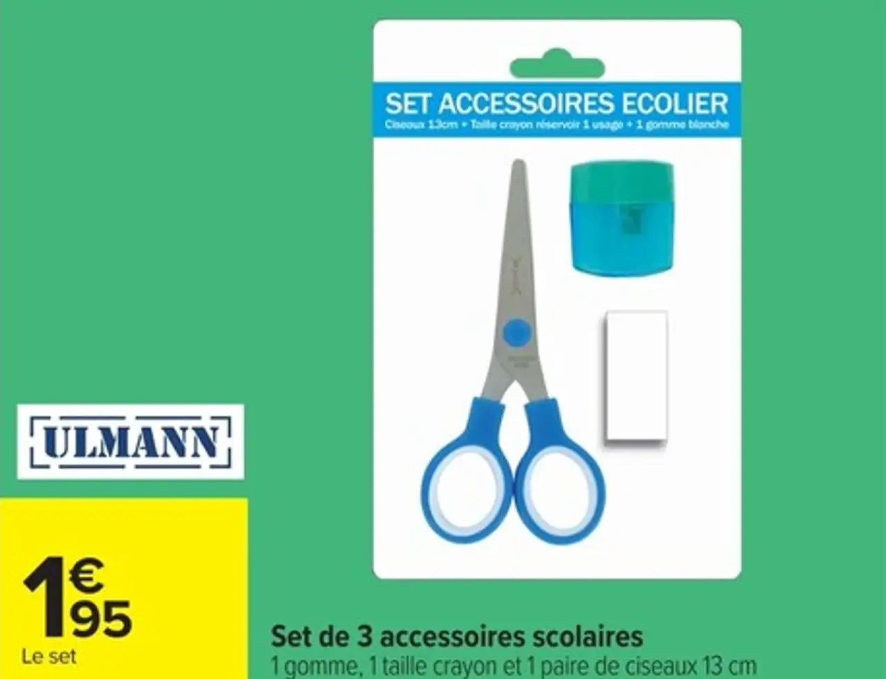 Ulmann Set de 3 accessoires scolaires