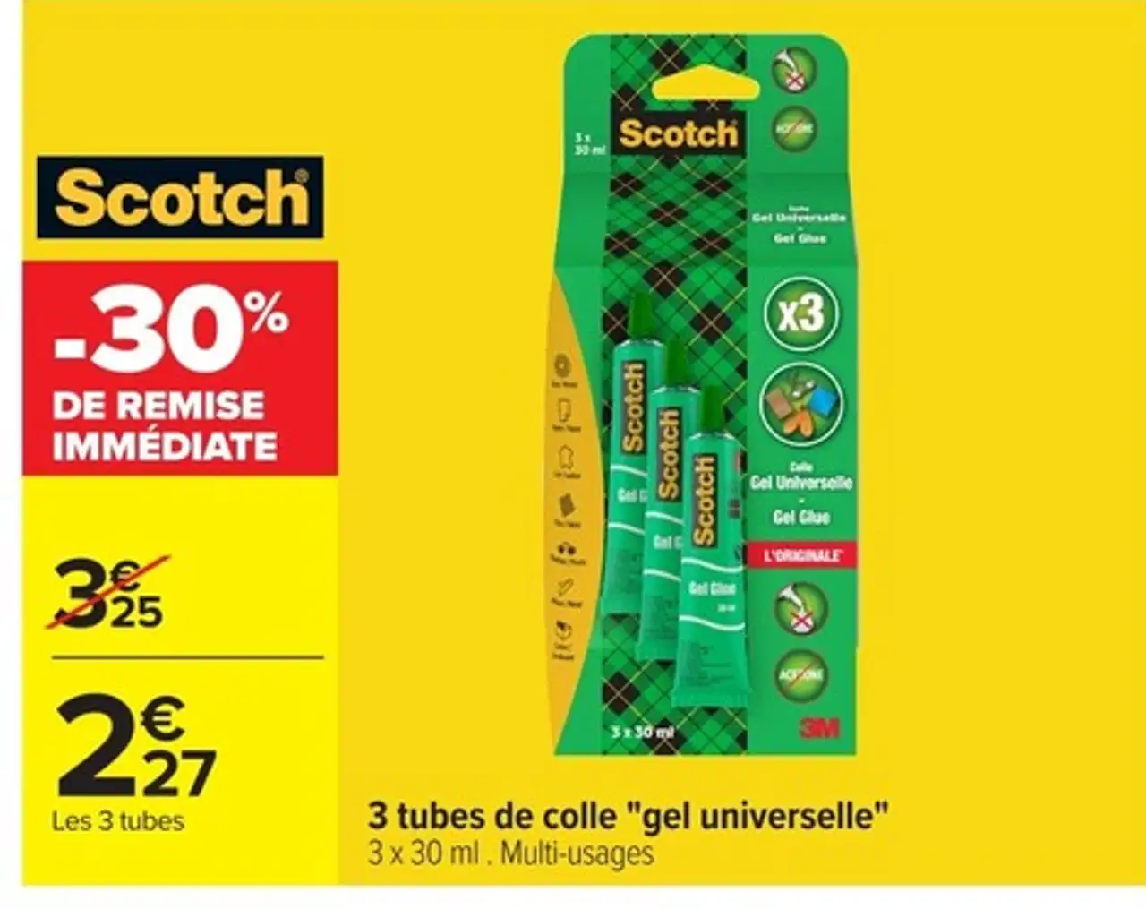 3 tubes de colle "gel universelle" Scotch