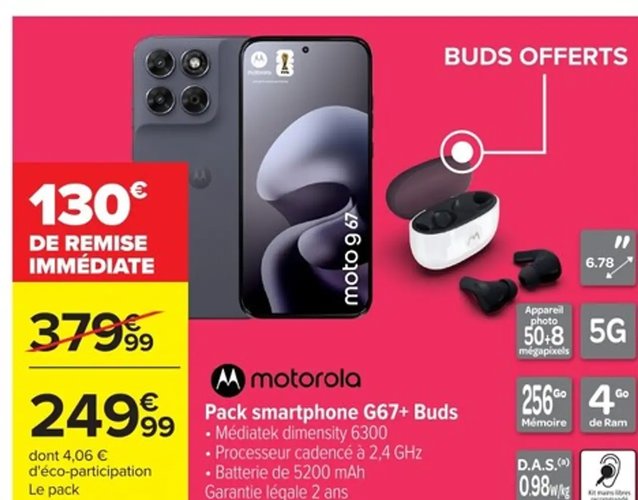 Pack smartphone G67+ Buds