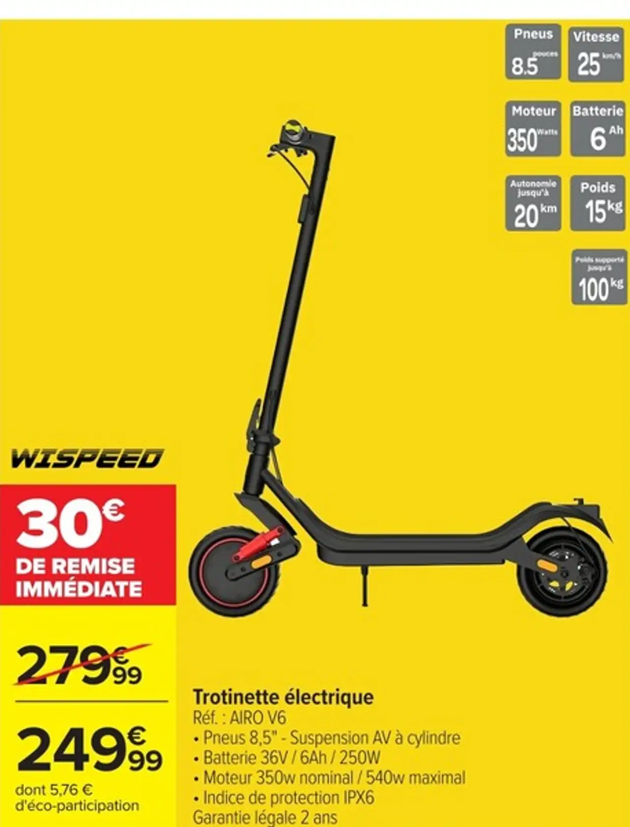 Trottinette électrique Wispeed AIRO V6