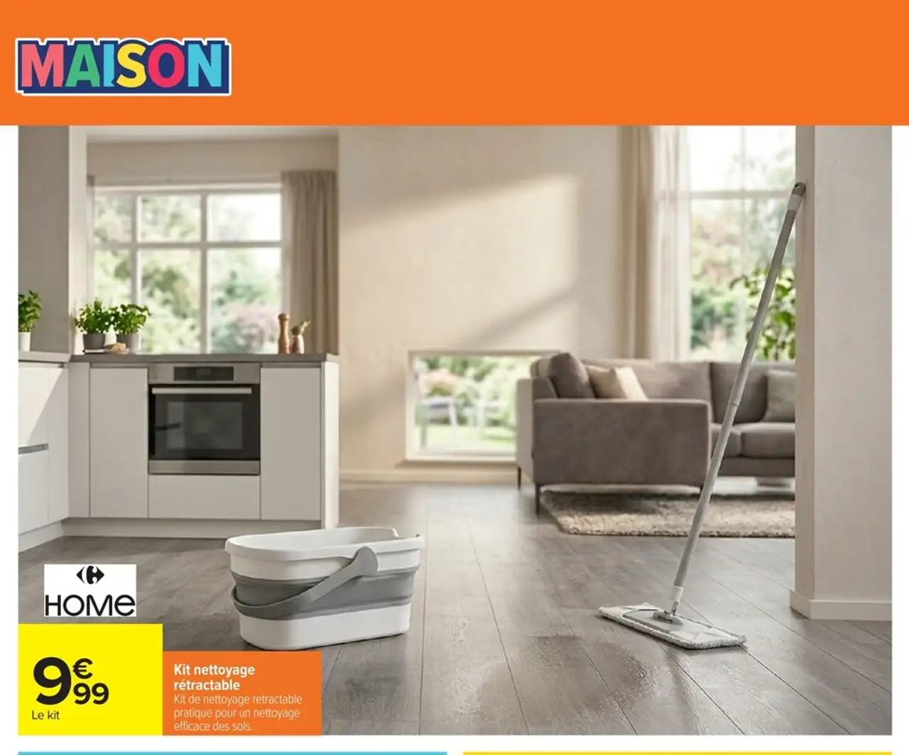 Kit nettoyage rétractable Carrefour Home