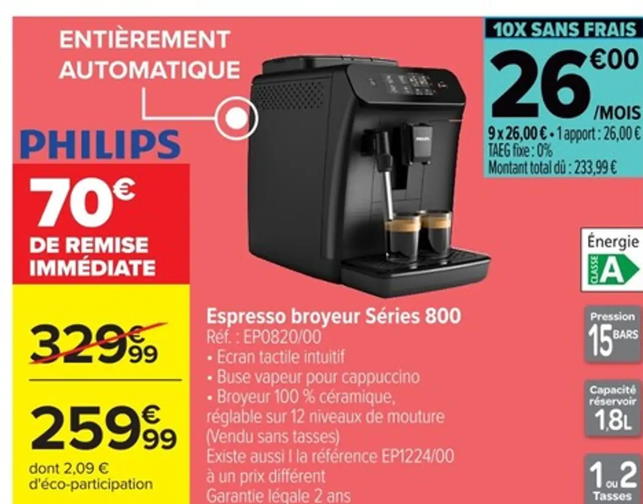 Philips Espresso broyeur Séries 800