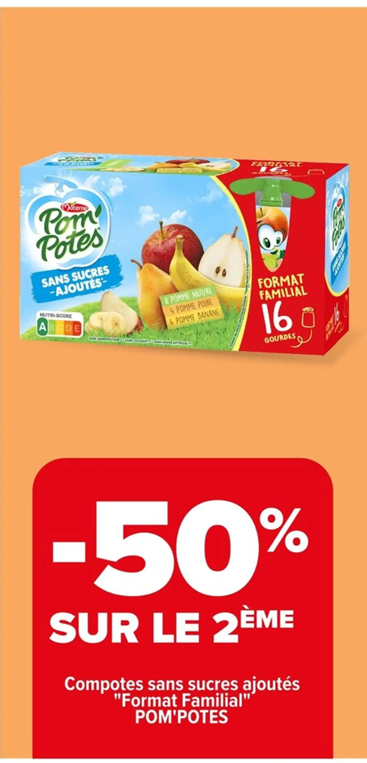 Compotes sans sucres ajoutés "Format Familial" POM'POTES