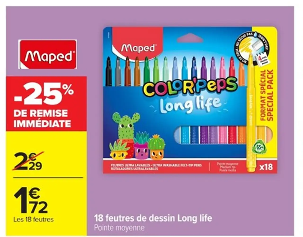 Maped 18 feutres de dessin Long life