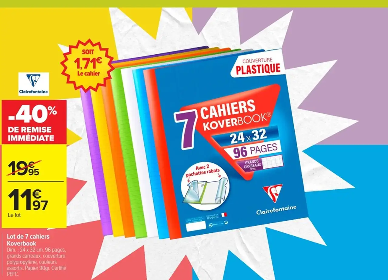 Clairefontaine Lot de 7 cahiers Koverbook