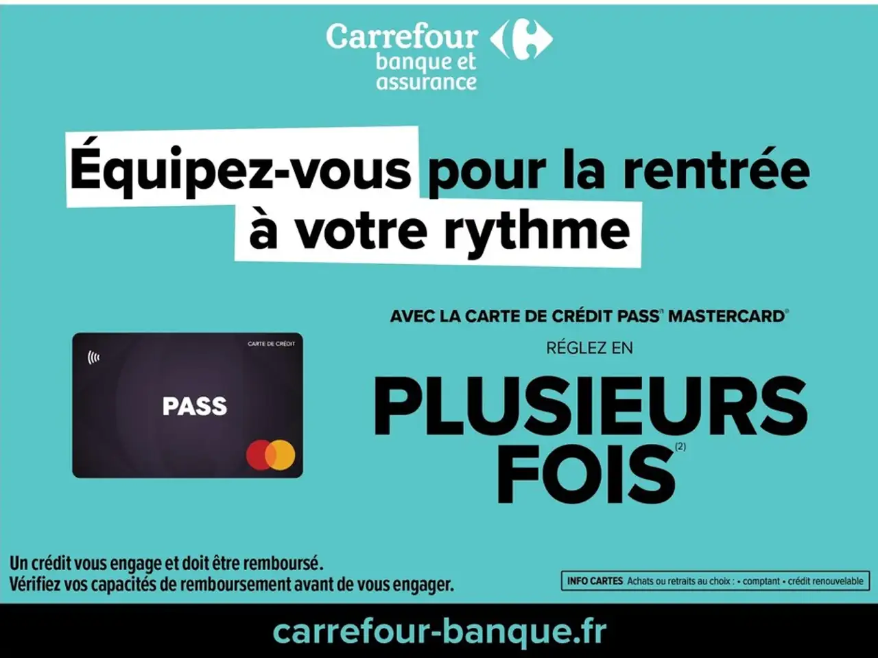 Carte de crédit PASS Mastercard Carrefour Banque