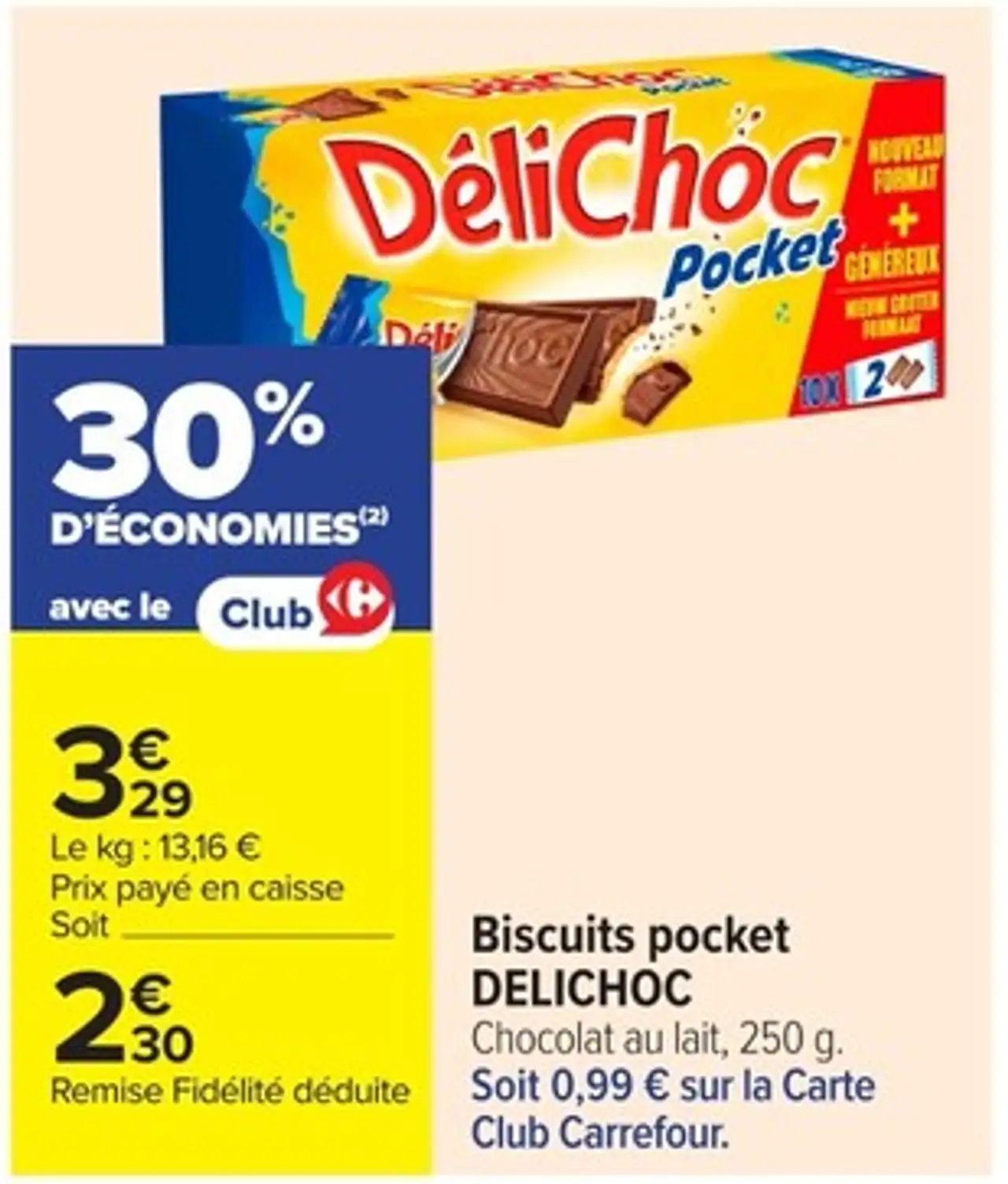 Biscuits pocket DELICHOC Chocolat au lait