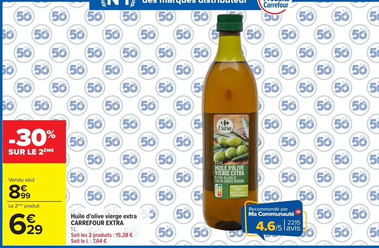 Huile d'olive vierge extra CARREFOUR EXTRA