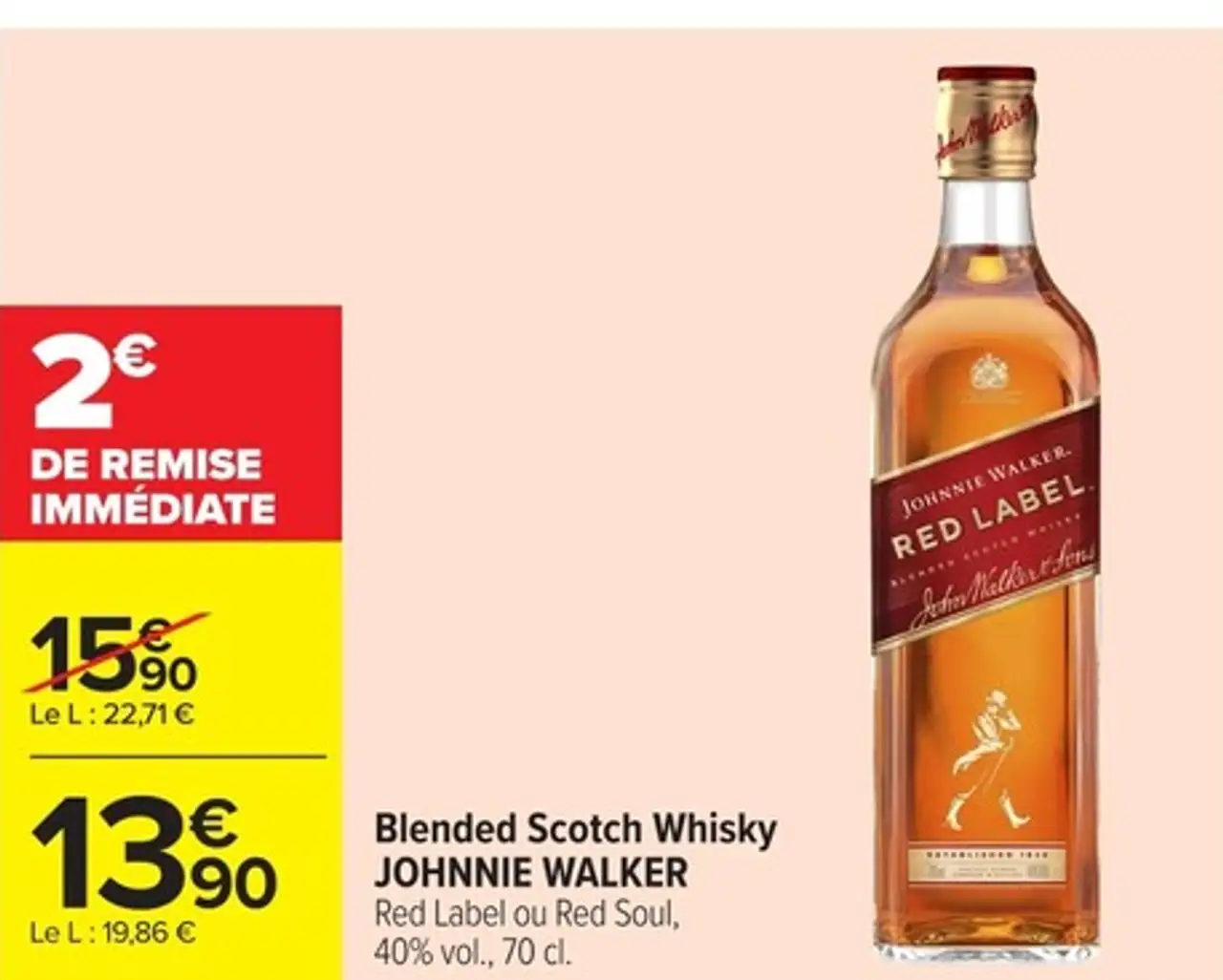 Blended Scotch Whisky JOHNNIE WALKER Red Label ou Red Soul