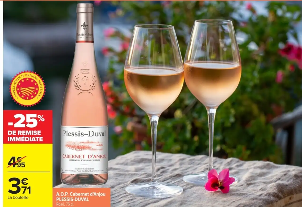 A.O.P. Cabernet d'Anjou PLESSIS-DUVAL Rosé, 75 cl.