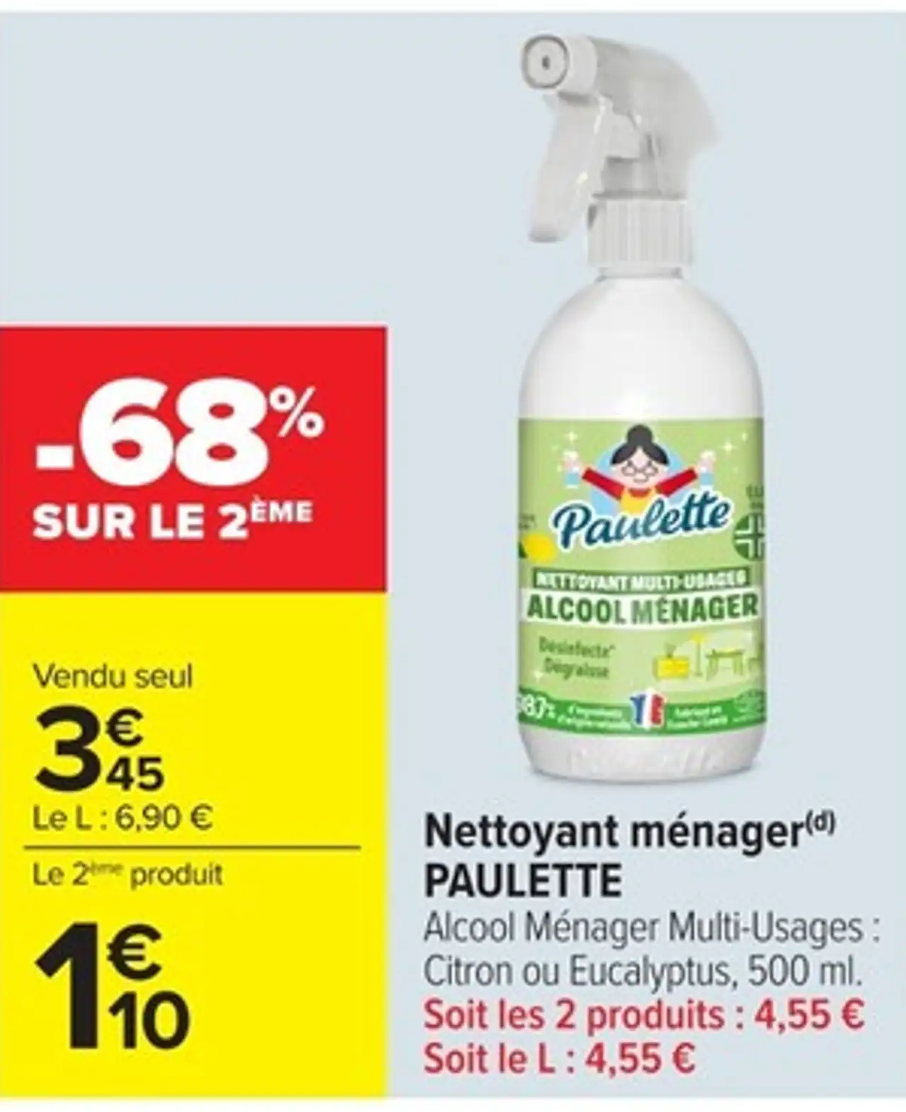 Nettoyant ménager Paulette Alcool Ménager Multi-Usages