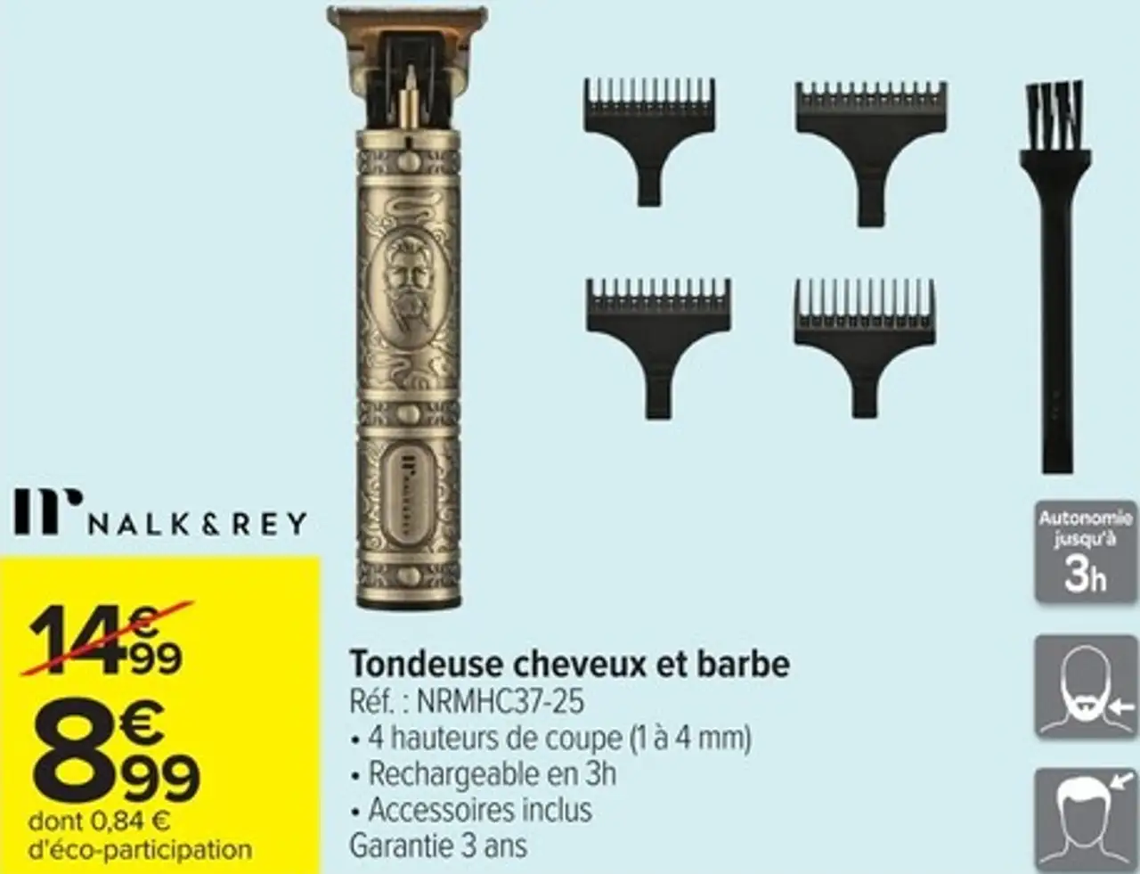 Tondeuse cheveux et barbe Nalk&Rey