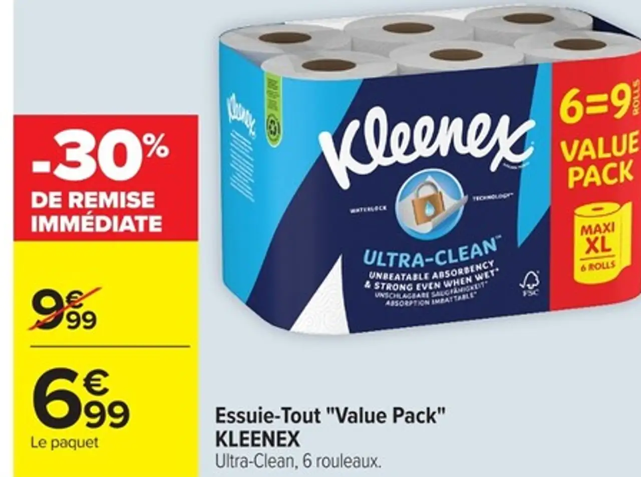 Essuie-Tout "Value Pack" KLEENEX Ultra-Clean, 6 rouleaux