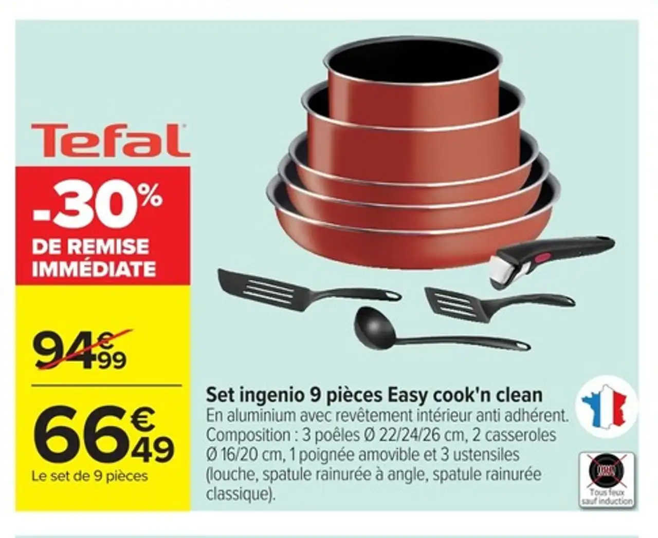 Tefal Set ingenio 9 pièces Easy cook'n clean