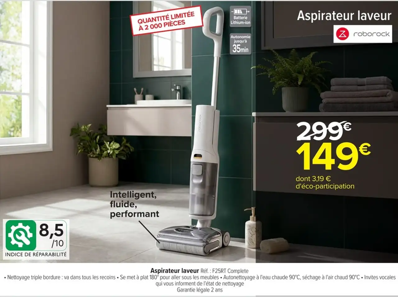 Roborock Aspirateur laveur F25RT Complete