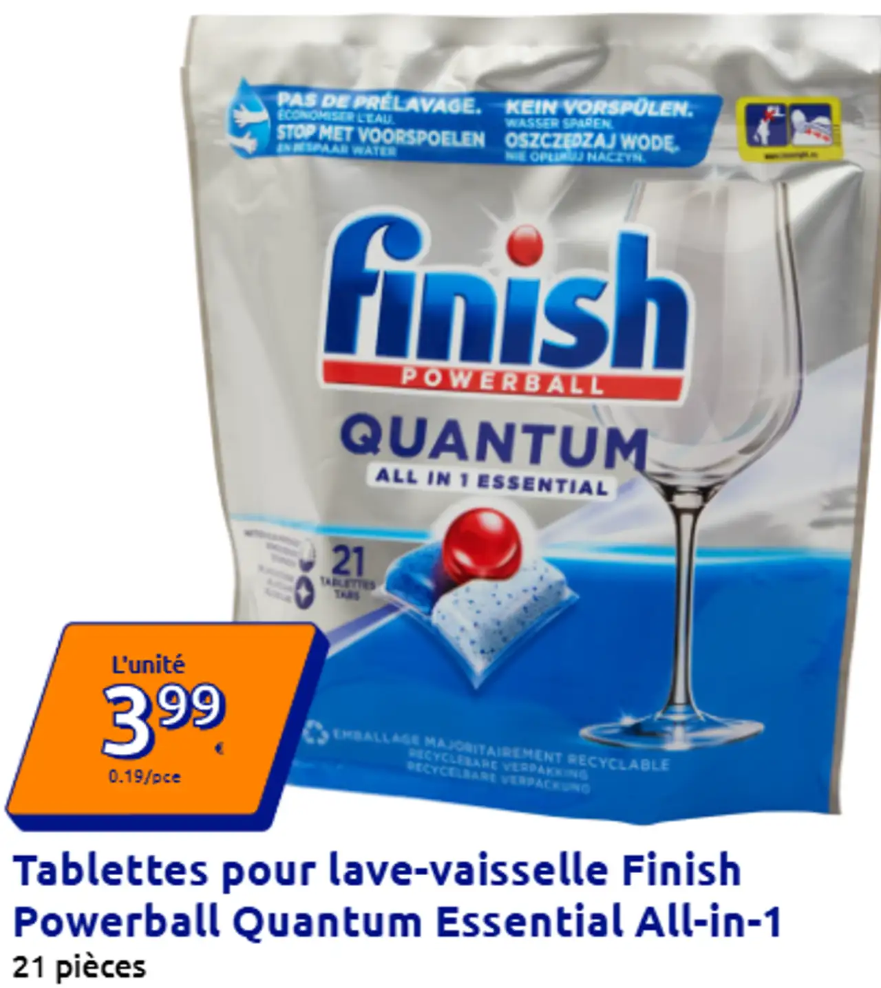 Tablettes pour lave-vaisselle Finish Powerball Quantum Essential All-in-1