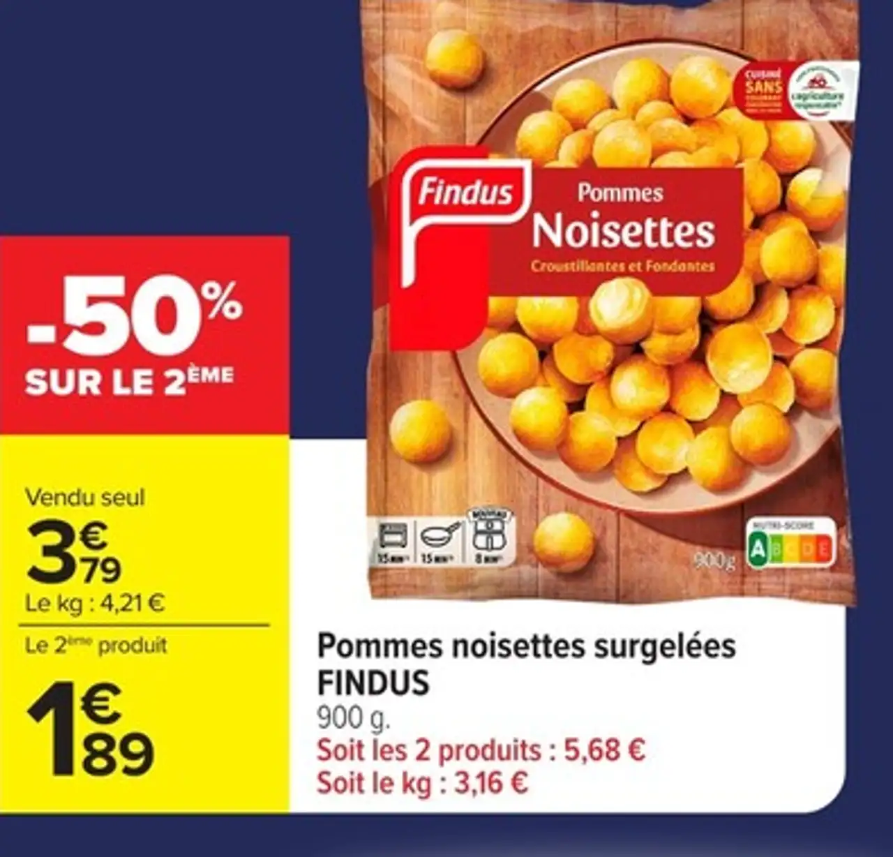 Pommes noisettes surgelées FINDUS