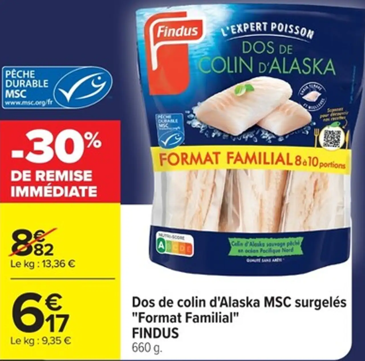 Dos de colin d'Alaska MSC surgelés 'Format Familial' FINDUS