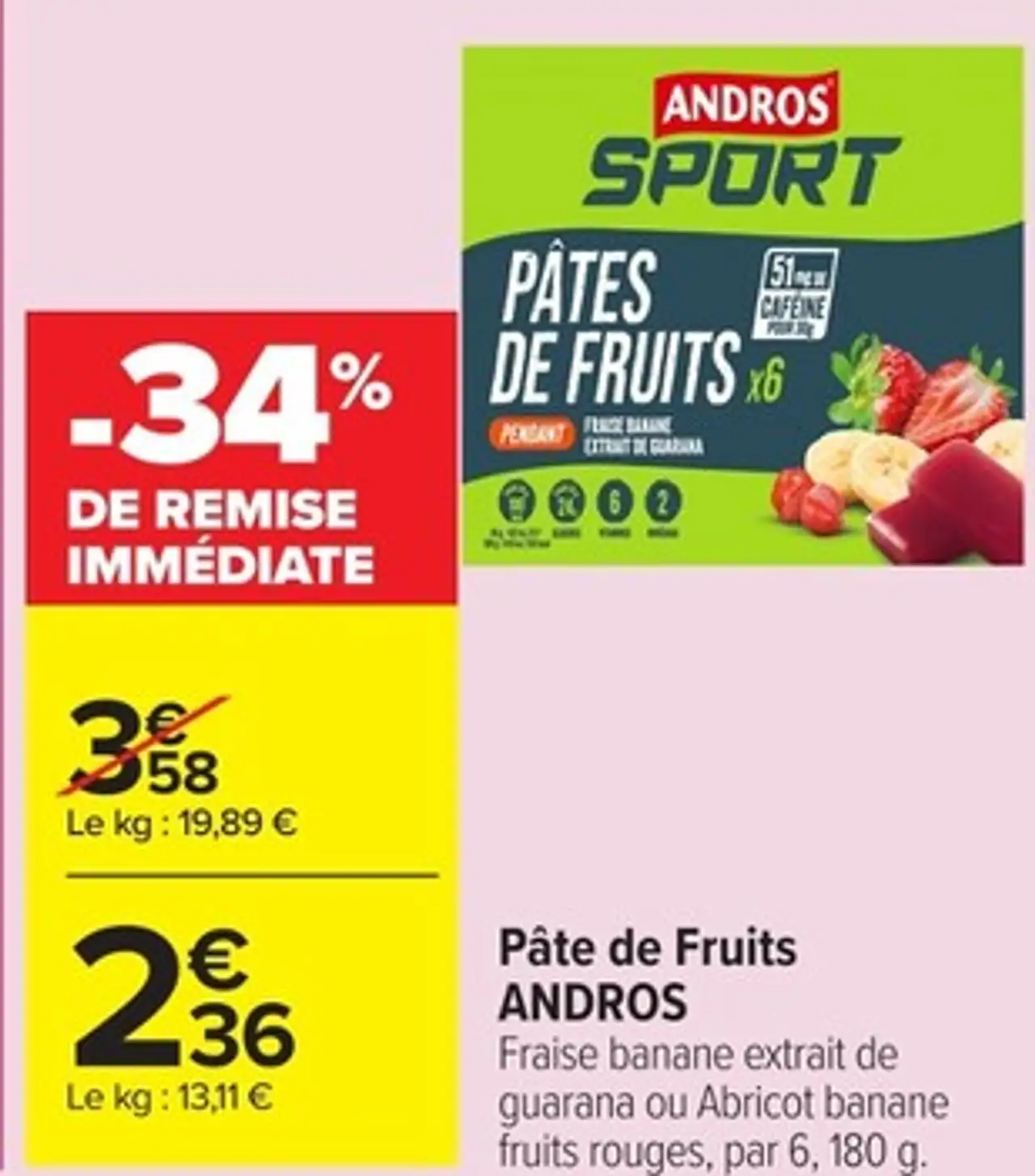 Pâte de Fruits ANDROS Fraise banane ou Abricot banane