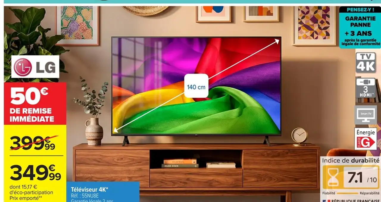 LG Téléviseur 4K* Réf. : 55NU8E