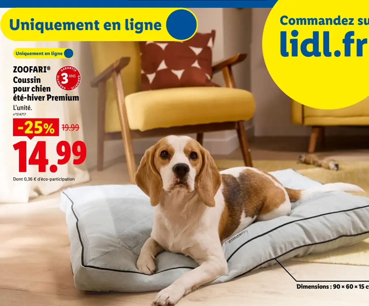 ZOOFARI® Coussin pour chien été-hiver Premium