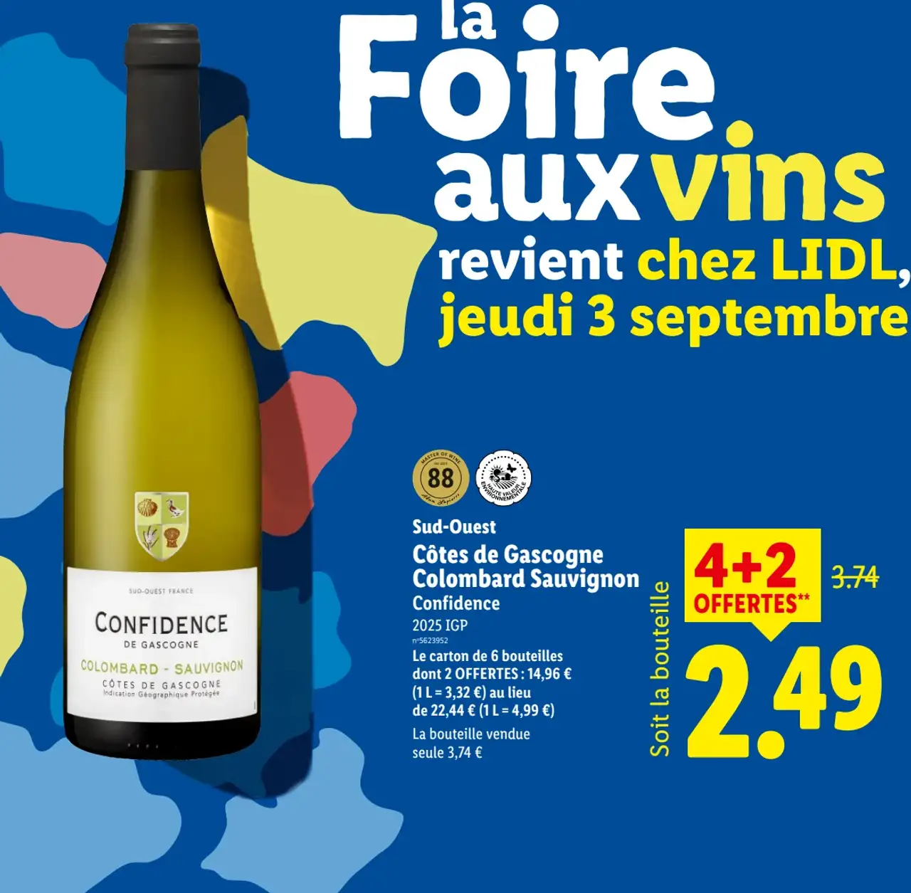 Côtes de Gascogne Colombard Sauvignon Confidence