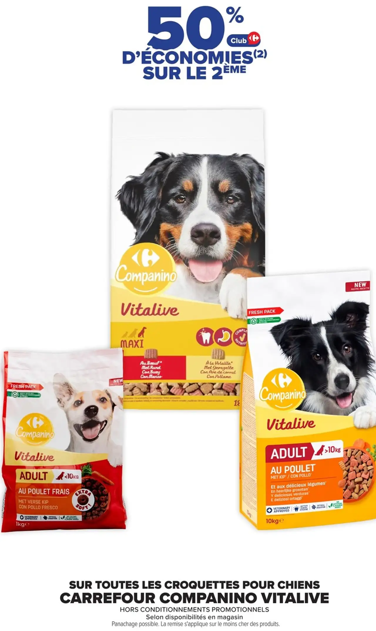 Croquettes pour chiens Carrefour Companino Vitalive