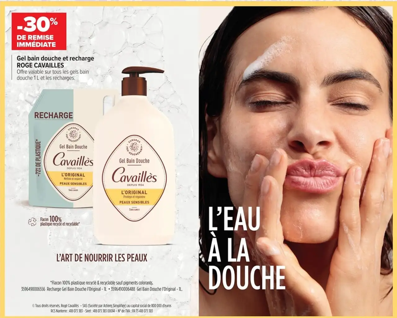 Gel bain douche et recharge ROGE CAVAILLES