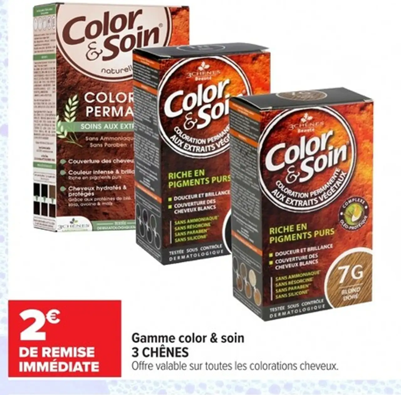 Gamme color & soin 3 CHÊNES - Colorations cheveux